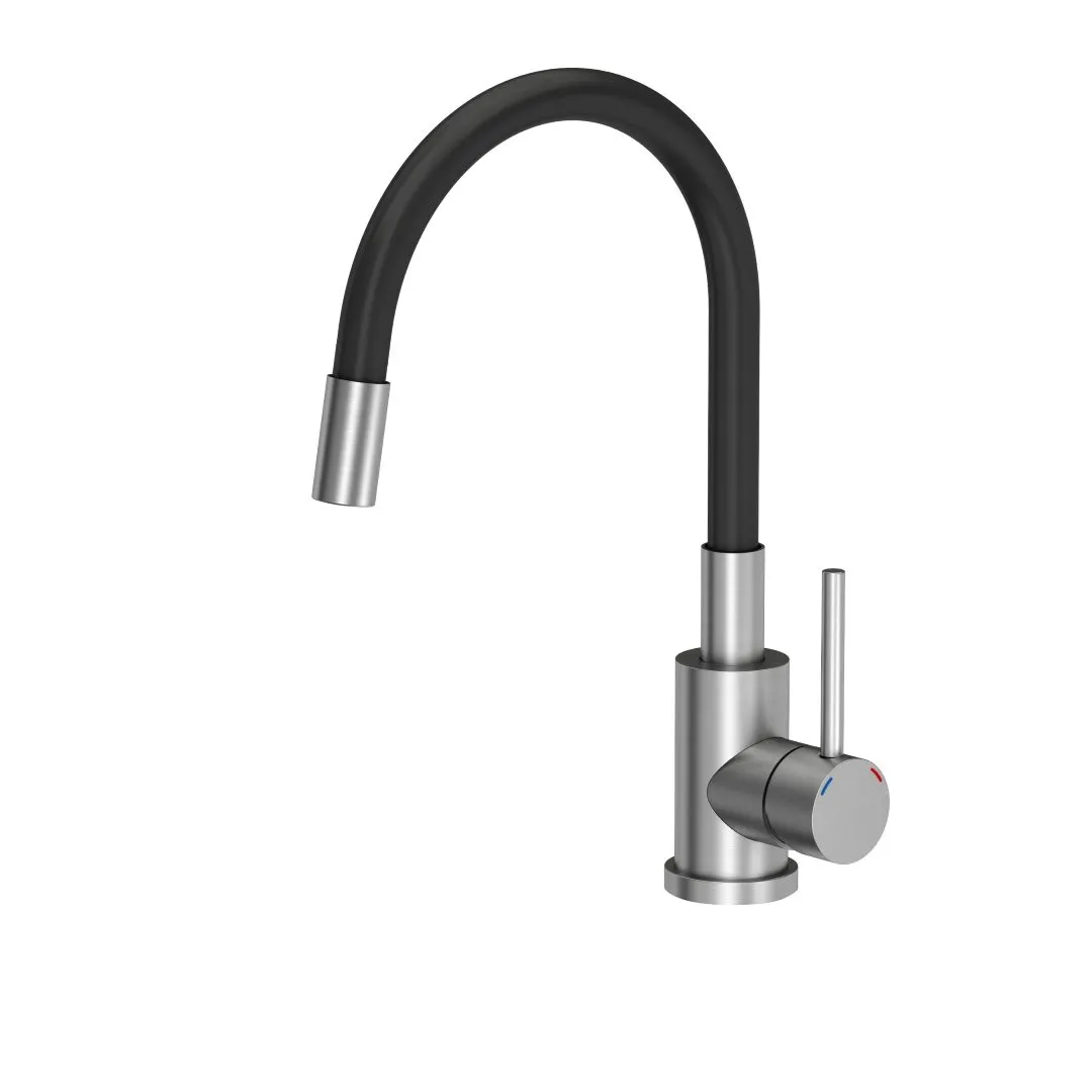 Bateria kuchenna z elastyczną wylewką MAGGIE CZARNA