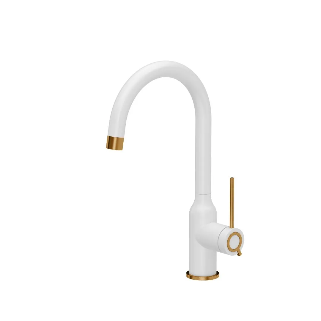 INGRID Q LINE SteelQsnow white mat/Nano PVD miedź