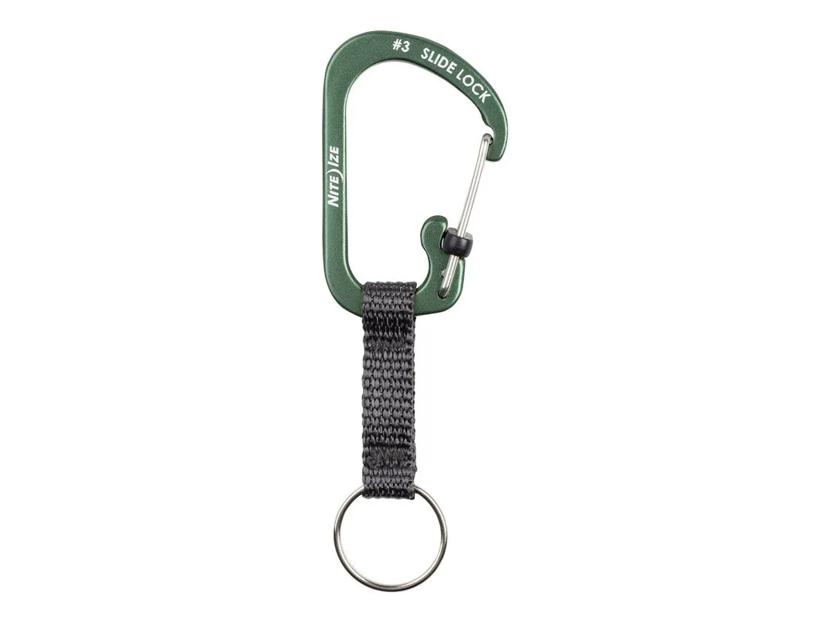 Niteize SLIDELOCK KEYRING #3 ALUMINUM Olive CSLAW3-08-R6