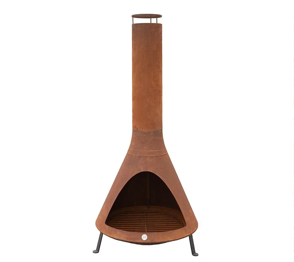 Westmann Kominek ogrodowy i piec tarasowy stal rdza 70x70x160 cm