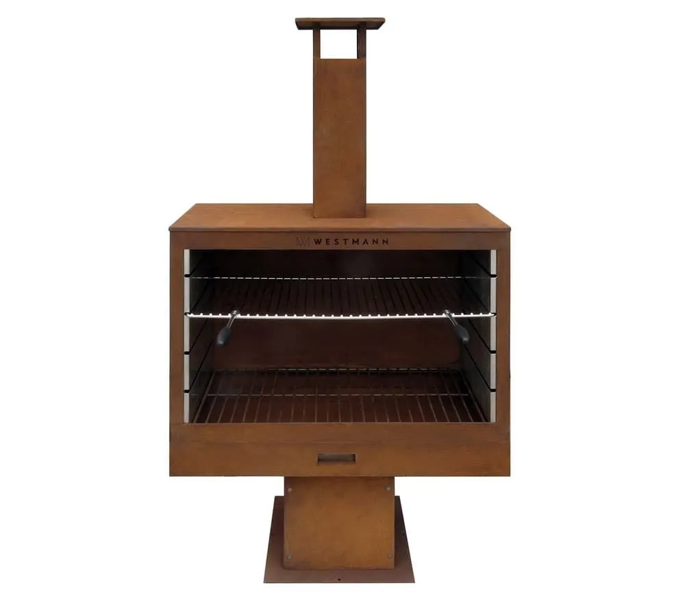 Westmann Stalowy kominek do grillowania, palenisko Rdza 41x160cm