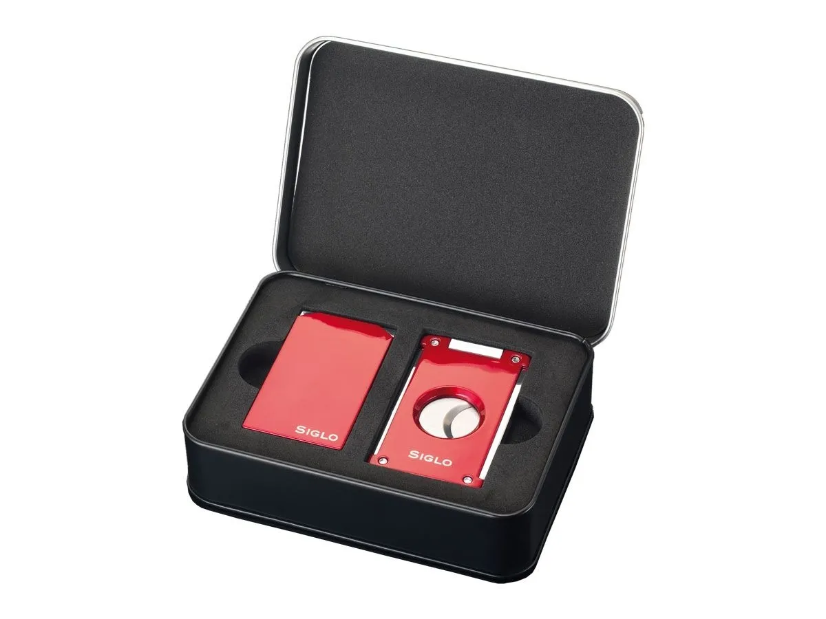Siglo VIBRANT SET LIGHTER & CUTTER Red