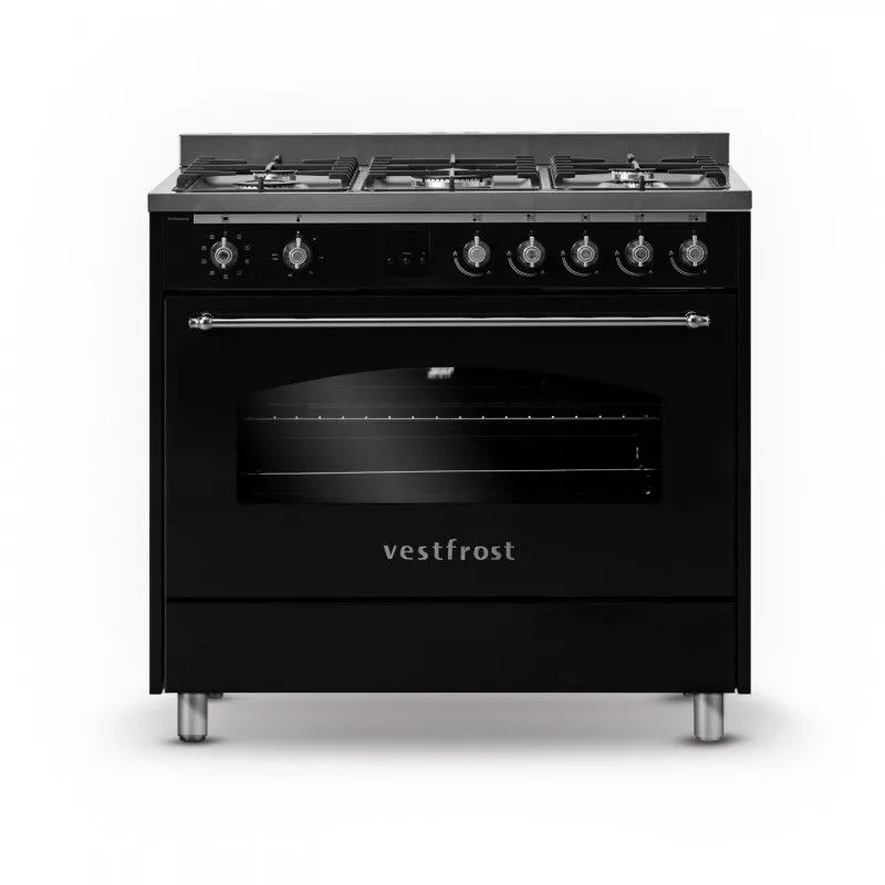 VESTFROST VC-993wnPBK Czarna Gazowo-elektryczna Kuchnia wolnostojąca
