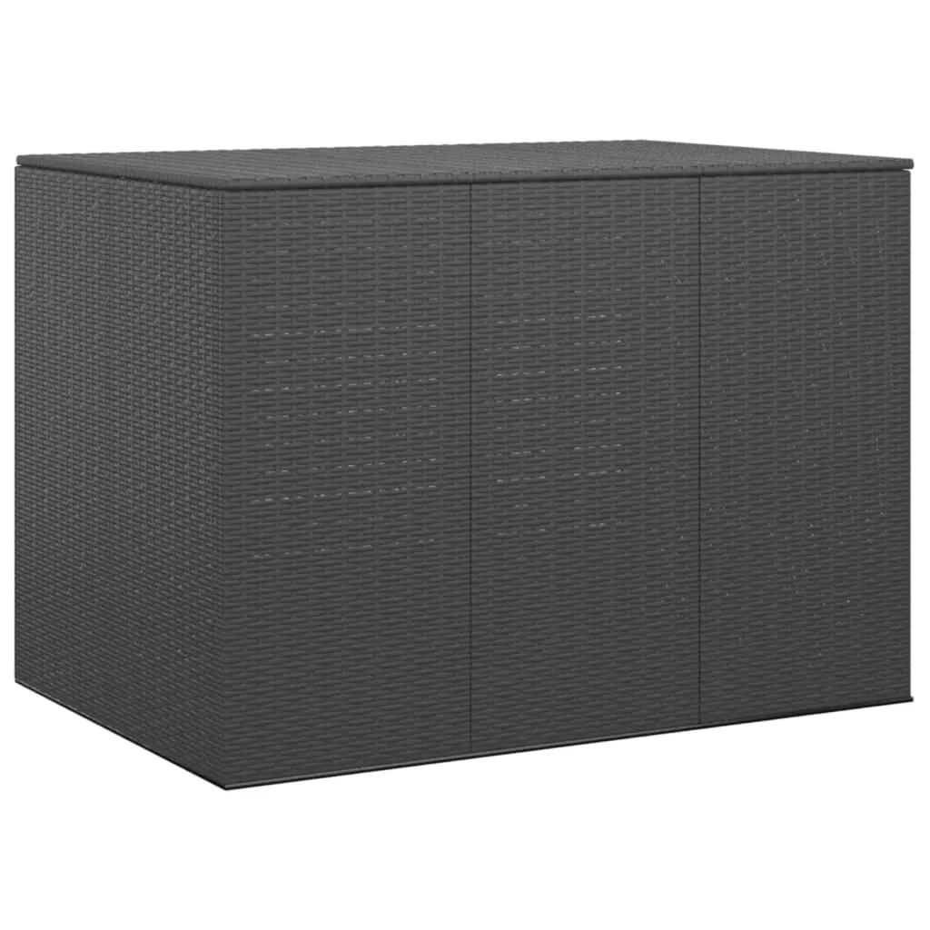 Skrzynia na poduszki ogrodowe 145x100x103 cm czarna, rattan PE