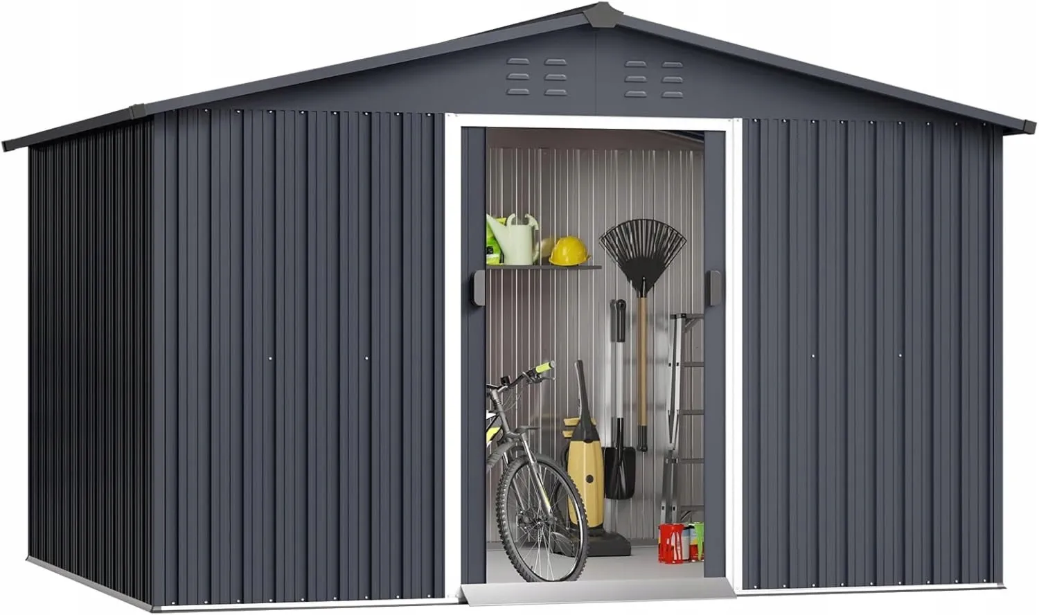 Domek narzędziowy metalowy schowek ogrodowy domek ogrodowy 312x248x194 cm