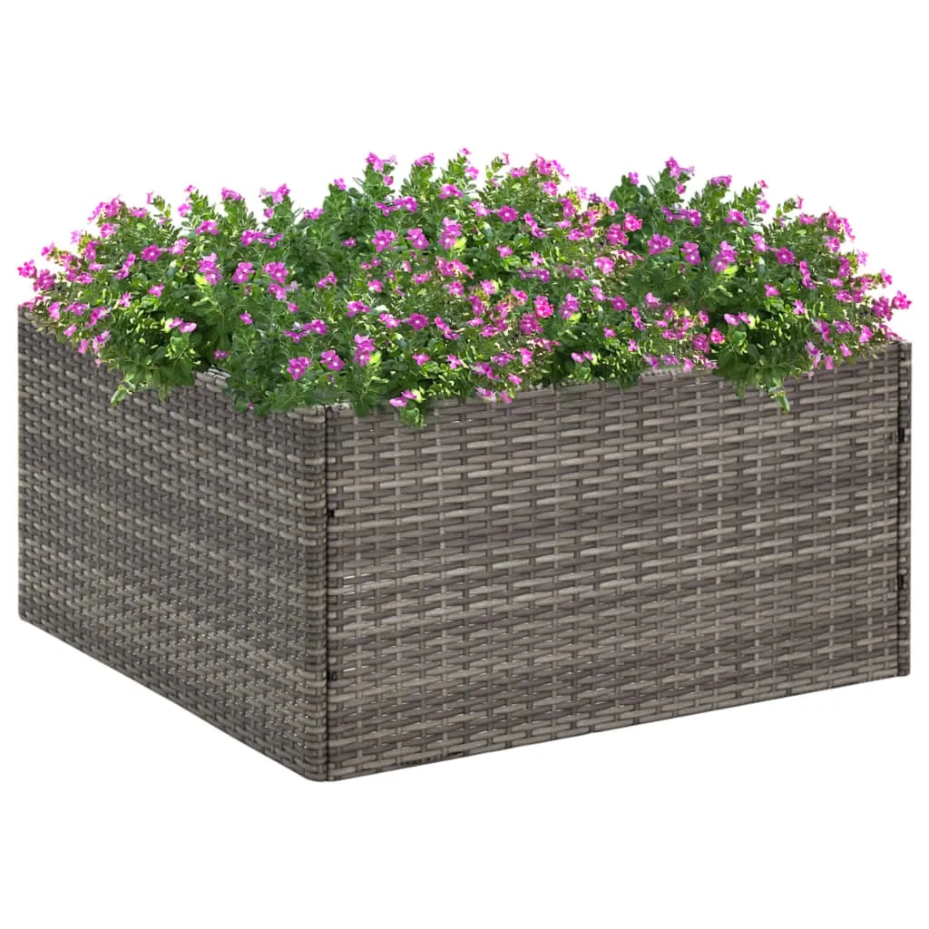 Donica ogrodowa szara 80x80x40 cm rattan PE
