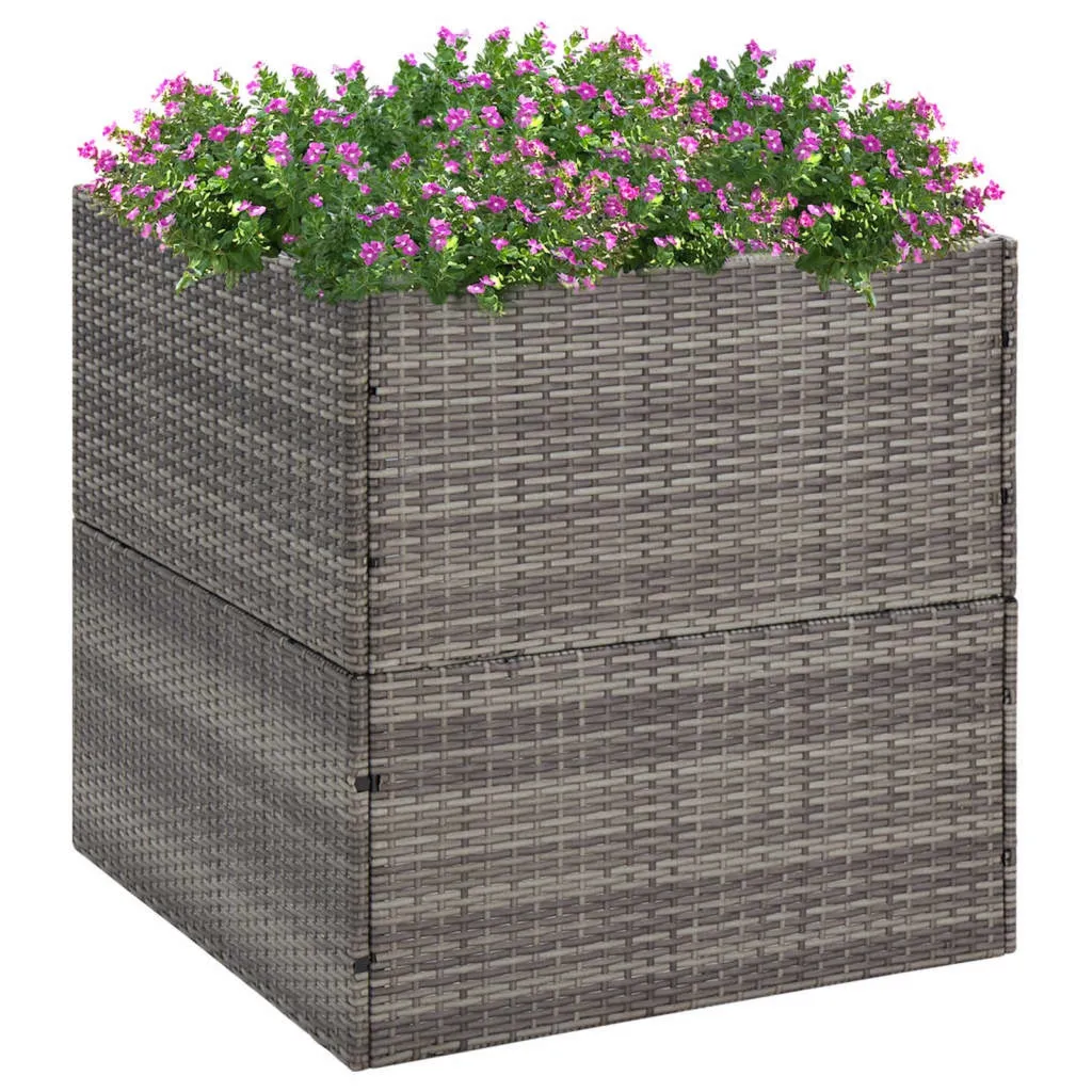 Donica ogrodowa szara 80x80x80 cm rattan PE