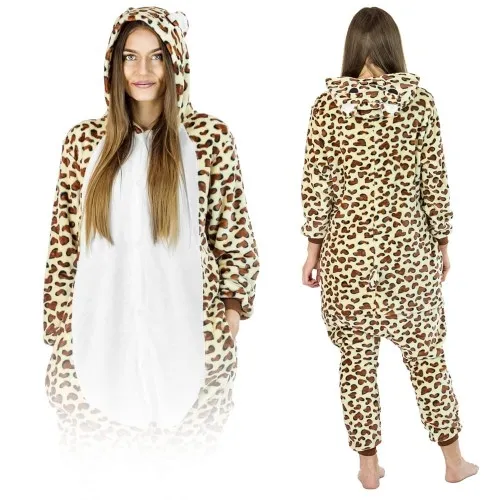 Leopard Kigurumi Onesie dres piżama kombinezon