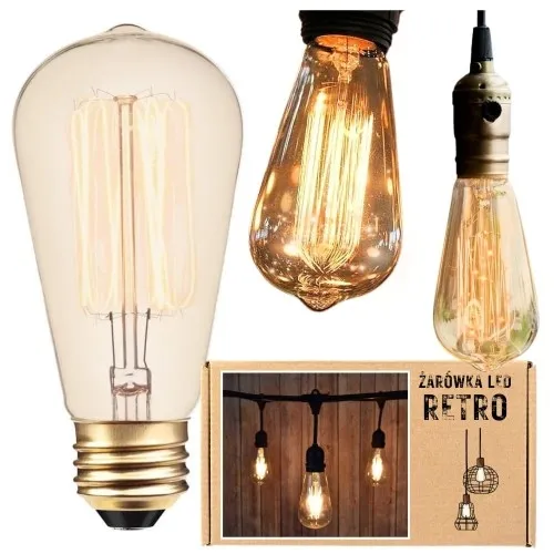 Żarówka retro LED filament kształt łezki E27 4W