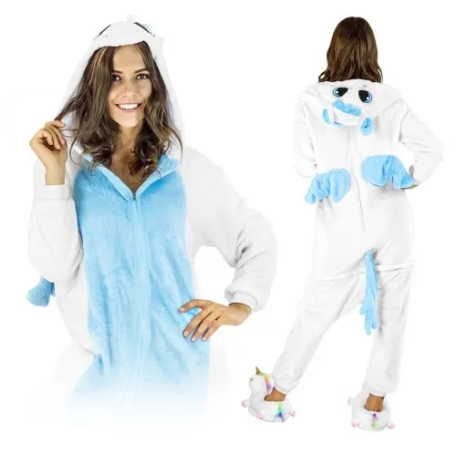 Niebieski jednorożec Kigurumi Onesie dres piżama kombinezon