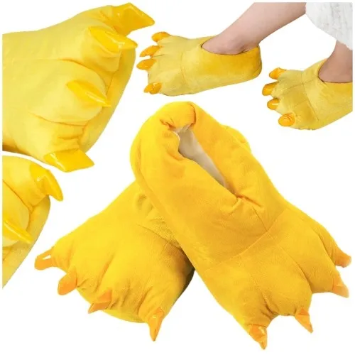 Ciepłe pantofle papcie bombosze - zółte