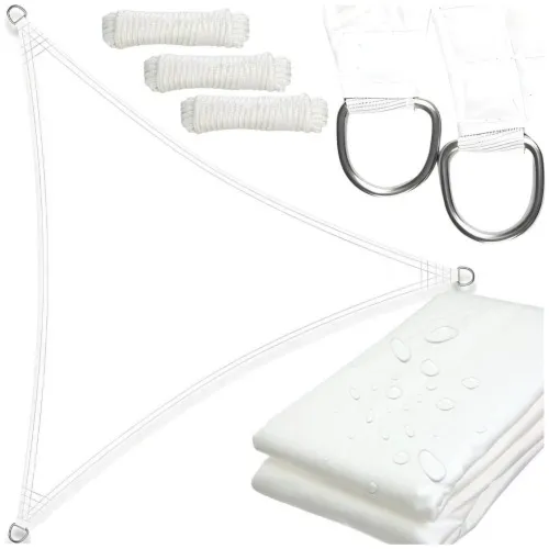 Żagiel biały zacieniacz przeciwsłoneczny UV materiał daszek ogrodowy 5x5x5m