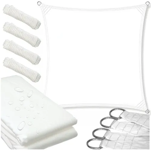 Żagiel biały markiza przeciwsłoneczna kwadratowa wodoodporny UV 3,6 x 3,6 m