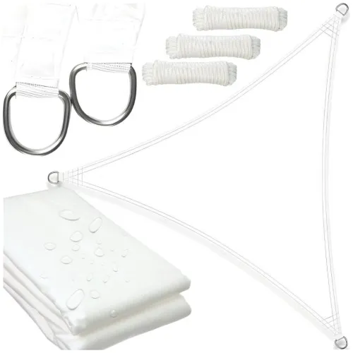 Żagiel przeciwsłoneczny daszek biały trójkąt zacieniacz taras 3,6x3,6x3,6 m