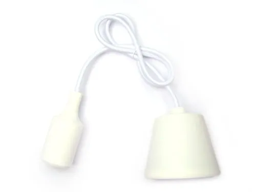 Sufitowa lampka wisząca silikonowa, zwis, loft - biały