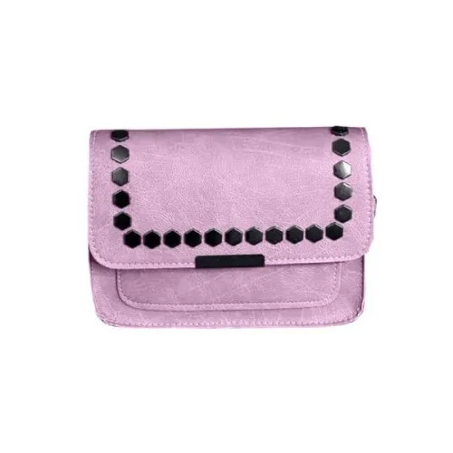 Mała skórzana torebka / dżety różowa