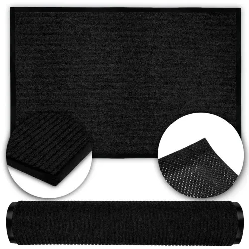 Mata wycieraczka do butów pod drzwi wejściowa czarna zewnętrzna 120 x 180 cm