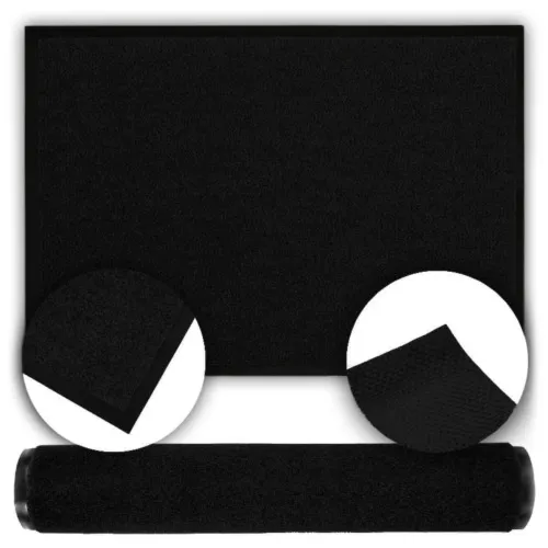 Wycieraczka gumowa drzwi mata gładka czarna antypoślizgowa miękka 120x180 cm