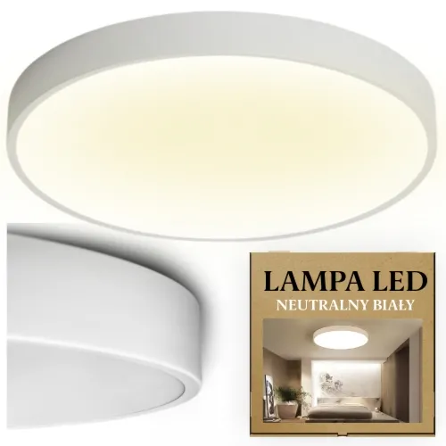 Plafon natynkowy lampa sufitowa okrągła led biała okrągła barwa neutralna
