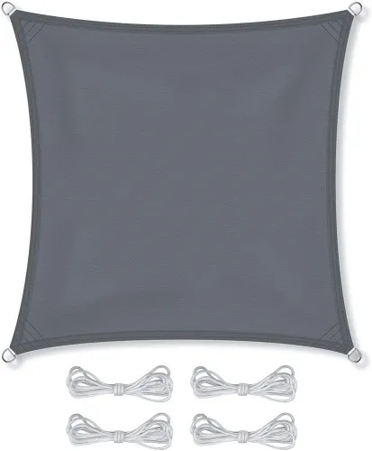 Żagiel przeciwsłoneczny ogrodowy zacieniacz 4x4 m ciemny szary