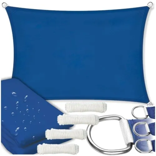 Żagiel markiza przeciwsłoneczna do ogrodu wodoodporna UV ciemny granat 4x3 m