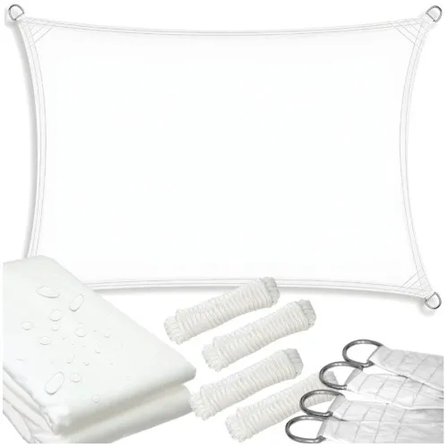 Żagiel do ogrodu przeciwsłoneczny biały zacieniacz materiał UV daszek 2x4 m