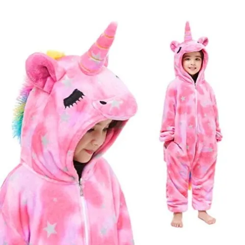 Onesie piżama dla dzieci PEGAZ różowy gwiazdki