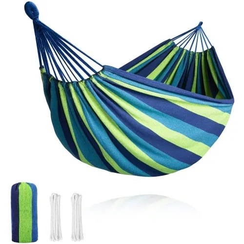 Hamak dwuosobowy pleciony 220x160cm ogrodowy kolor