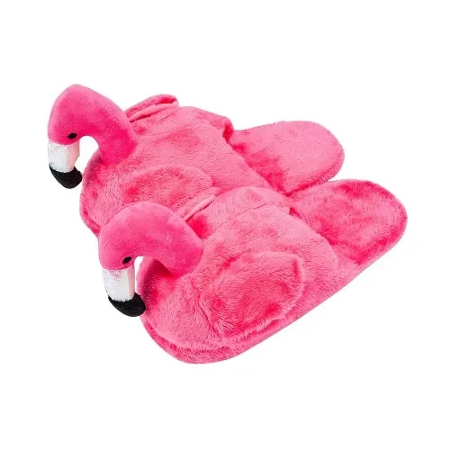 Kapcie flaming flamingi pluszowe wsuwane różowe
