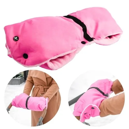 Mufka na ręce ocieplana zimowa rękawica na sanki polar uniwersalna na wózek