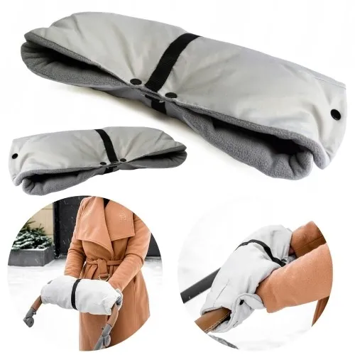 Rękaw do wózka spacerowego mufka na ręce sanki ocieplana zimowa polarowa