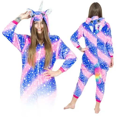 Kigurumi Onesie piżama fiolet róż jednorożec