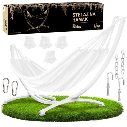 Stelaż na hamak dwuosobowy metalowy biały