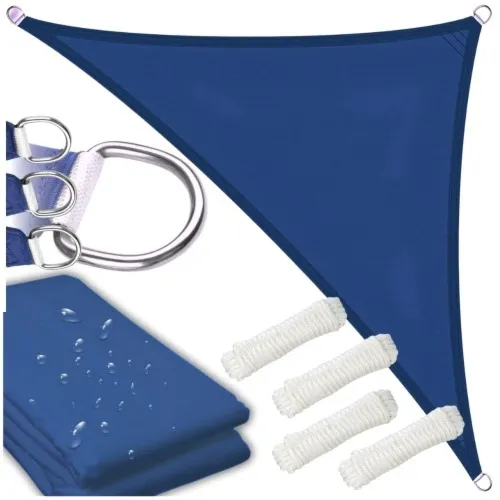 Żagiel przeciwsłoneczny ogrodowy wodoodporny 7x5x5 m ciemny niebieski granat