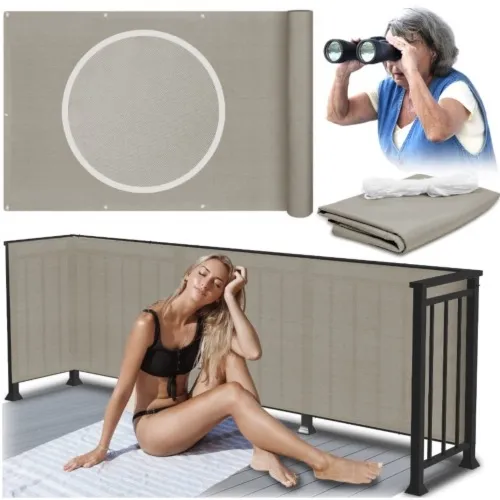 Osłona balkonowa mata na taras płot ogrodzenie siatka cieniująca szara 1×7m