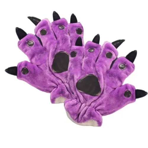 Rękawiczki kigurumi onesie pazury fioletowy