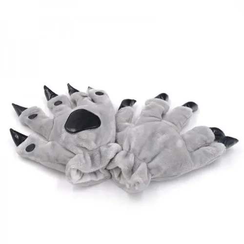Rękawiczki kigurumi onesie pazury szare