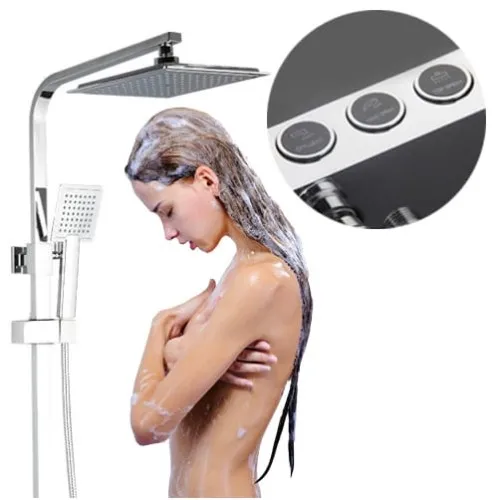 Bateria prysznicowa z deszczownicą zestaw natynkowy