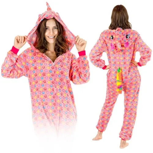 KIGURUMI ONESIE piżama Jednorożec różowe GWIAZDY