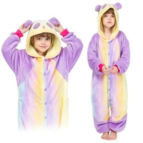 Tęczowa panda Kigurumi Onesie dres piżama kombinezon