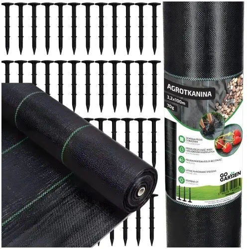 Agrotkanina przeciwko chwastom ściółkująca 3,2*100m 70g + szpilki