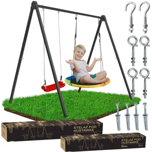 Stelaż pod huśtawkę graphite z 2 huśtawkami(flagi)