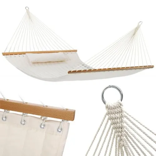 Duży hamak ogrodowy pikowany