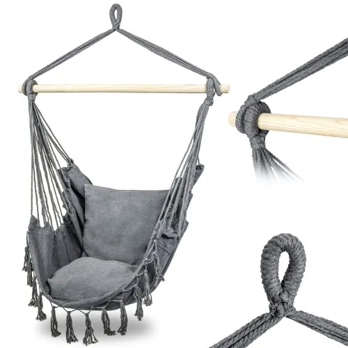 Hamak huśtawka krzesło fotel wiszący + poduszki