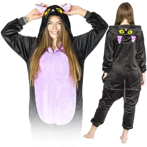KIGURUMI ONESIE PIŻAMA CZARNY KOT