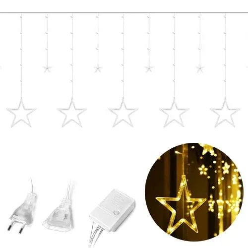 Lampki gwiazdki światełka świąteczne kurtyna 4m