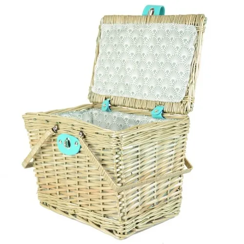 Kosz piknikowy wiklinowy koszyk z klapą