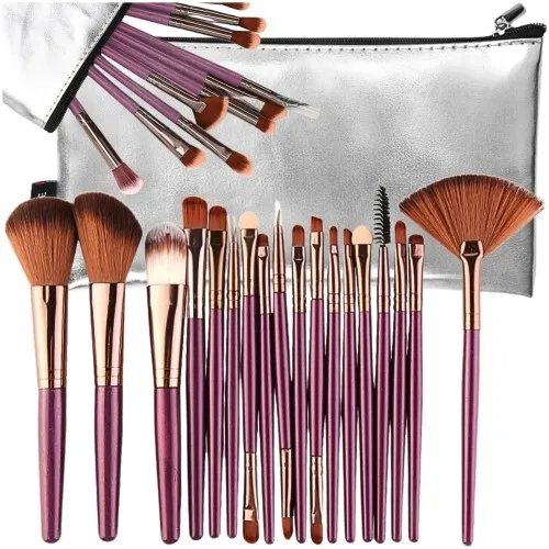 Zestaw pędzli 18 szt profesjonalne pędzle + etui