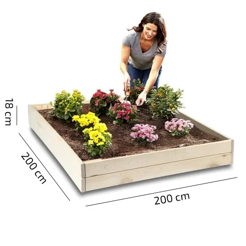 Warzywniak inspekt skrzynia na warzywa zielnik grządka podwyższona 200x200x18cm