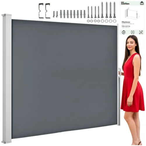 Markiza boczna 350x180 - szara